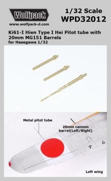 Zestaw dodatków Ki61-I Hien Hei Pitot tube & Barrel set (for Hasegawa 1/32), Wolfpack WPD32012 skala 1/32