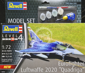 Eurofighter Luftwaffe 2020 Quadriga + farby i klej Revell 63843 skala 1/72