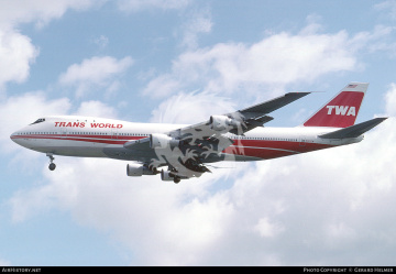 Boeing 747-200 TWA Trans World N303TW Kalkomania Pas-Decals skala 1/144