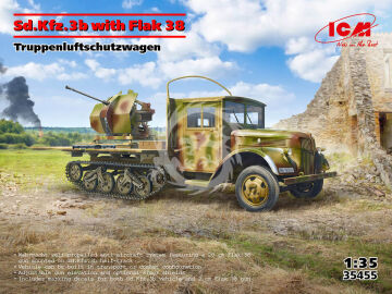 NA ZAMÓWIENIE  - Sd.Kfz.3b with Flak 38 AA Gun ICM 35455 skala 1/35