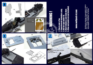 Zestaw dodatków F/A-18A+ Hornet Cockpit set (for Academy 1/32), Wolfpack WP32065 skala 1/32