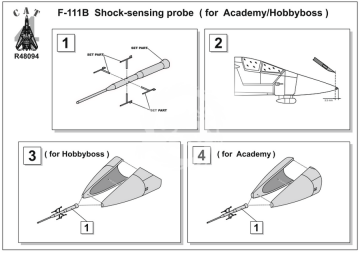 F-111B Shock-sensing probe (for Academy/Hobbyboss) Upgrade set CAT4 R48094 skala 1/48