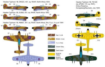 Hawker Typhoon Mk. Ib Car Doors, Desert and Luftwaffe trials Brengun BRP72039 skala 1/72