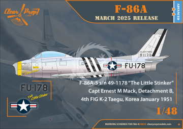 North American F-86A Sabre in Korea early variants - Clear Prop! CP4825 skala 1/48