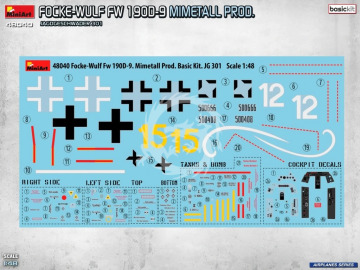 Focke Wulf  Fw-190 D-9 - MIMETALL PRODUCTION - BASIC KIT  - Mini Art 48040 skala 1/48 