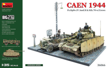 NA ZAMÓWIENIE - Caen 1944: Pz.Kpfw.IV Ausf.H & Kfz.70 w/Crews. Big Set - MiniArt 36066 skala 1:35