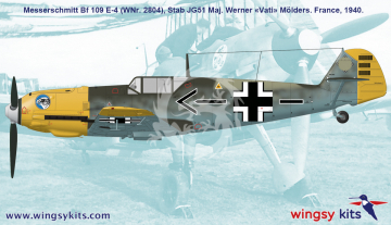 MESSERSCHMITT Bf 109 E-4 WINGSY KITS D5-10 skala 1/48