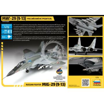 Model plastikowy MiG-29 (9-13) Russian Fighter Zvezda 7278 skala 1/72