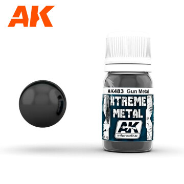 XTREME METAL - GUN METAL 30ML AK483 AK-483 AK Interactive 