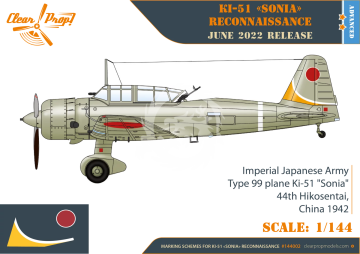  Ki-51 Sonia Reconnaissance Clear Prop CP144002 skala 1/144