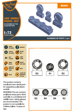 PREORDER - AMX Ghibli Wheel set Clear Prop CPA 72093 skala 1/72