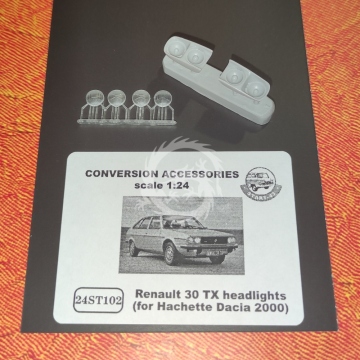 Renault  30 TX headlights (for Hachette Dacia 2000)  2pcs - Start 43 ST102 skala 1/24