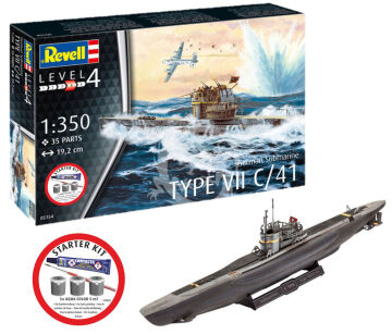 PRZEDSPRZEDAZ - Starter Kit German Submarine Type VII C/41 - Revell 75154 skala 1/350