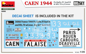 Caen 1944: Pz.Kpfw.IV Ausf.H & Kfz.70 w/Crews. Big Set - MiniArt 36066 skala 1:35