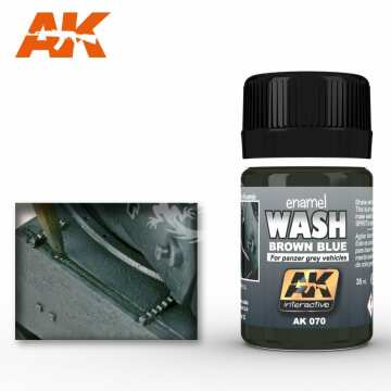 Płyn do weatheringu AK-070 Wash Brown Blue for Panzer Grey Vehicles AK INTERACTIVE AK-070