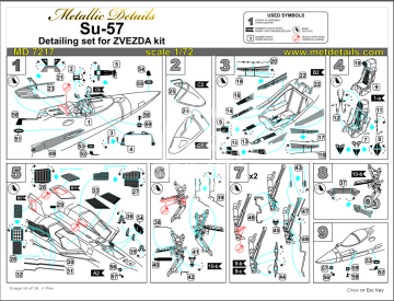 Detailing set for aircraft model Su-57 Zvezda MD7217 skala 1/72