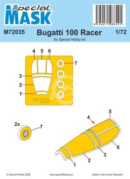 Maski do Bugatti 100 MASK Special Hobby M72035 skala  1/72