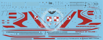 Tupolev Tu-154M rządowy - kalkomania - Banzai 144019 skala 1/144