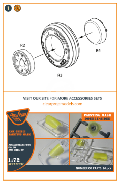 PREORDER - AMX Ghibli Wheel set Clear Prop CPA 72093 skala 1/72