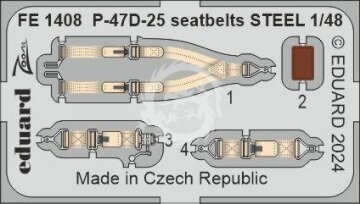  P-47D-25 seatbelts STEEL Eduard  FE1408 skala 1/48