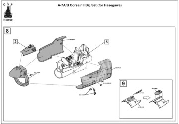 A-7A/B Corsair II Big set (for Hasegawa) - CAT4-R48060 skala 1/48 