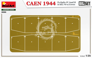 Caen 1944: Pz.Kpfw.IV Ausf.H & Kfz.70 w/Crews. Big Set - MiniArt 36066 skala 1:35