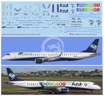 Embraer 195 LOT SP-LNN + Azul PR-AYQ 10 000 000 - Banzai 144015 - 1/144