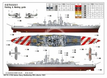 Italian Navy Battleship RN Littorio 1941 Trumpeter 05778 skala 1/700