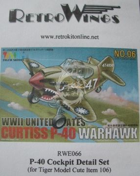 RWE066 P-40 Cockpit Detail Set RetrokiT RetroWings