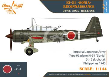  Ki-51 Sonia Reconnaissance Clear Prop CP144002 skala 1/144