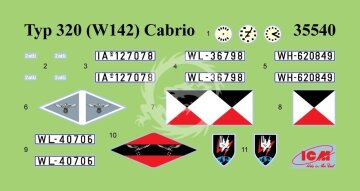 NA ZAMÓWIENIE - Typ 320 (W142) Cabriolet Soft Top, WWII German staff car ICM 35542 skala 1/35