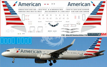 Airbus A321 American Airlines N102NN decal Pas-Decals 1/144