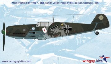 Model plastikowy German WWII Fighter MESSERSCHMITT Bf 109 E-1, WINGSY KITS D5-07, skala 1/48