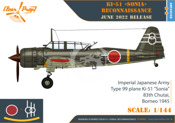  Ki-51 Sonia Reconnaissance Clear Prop CP144002 skala 1/144