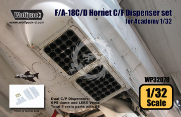 Zestaw dodatków F/A-18C/D Hornet C/F Dispenser set (for Academy 1/32), Wolfpack WP32078 skala 1/32