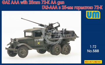 NA ZAMÓWIENIE - Truck GAZ-AAA with 25mm 72-K AA gun - Unimodels UM588 skala 1/72