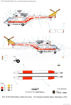 W-3P sokół 0504 Polish Air Force - Vinci 72009 skala 1/72