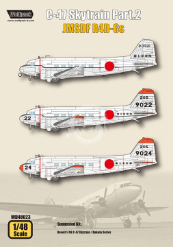 Zestaw kalkomanii C-47 Skytrain Part.2 - JMSDF R4D-6s, Wolfpack WD48023 skala 1/48