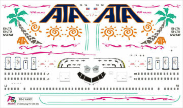 Boeing 757-200 ATA EI-LTA Kalkomania Pas-Decals w skali 1/144