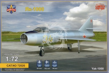 Model plastikowy Yakovlev Yak-1000 ModelSvit 72026 skala 1/72