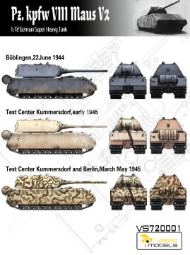 Pz.Kpfw. VIII Maus V2 German super heavy tank Vespid Models VS720001 skala 1/72