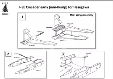 F-8E Crusader early non-hymp for Hasegawa kits - CAT4-R48109 skala 1/48 