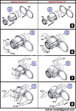  Tornado ADV F.3 Exhaust Nozzles RB 199-4R Mk.104 (opened)  - Katran K4872 skala 1/48