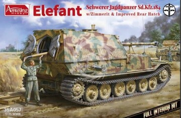 PRZEDSPRZEDAZ - SCHW. JAGDPANZER ELEFANT WITH ZIMMERIT FULL INTERIOR - Amusing Hobby AH35A057 skala 1/35