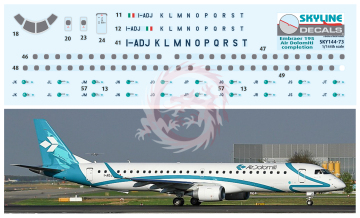 Kalkomania do Embraer ERJ 195 Air Dolomiti Skyline Sky144-73 skala 1/144