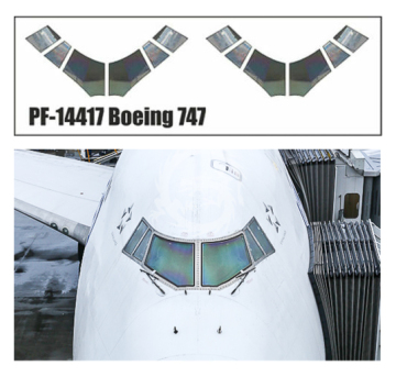 Boeing 747 - okna kokpit - 14417 - kalkomania Pas-decals skala 1/144