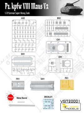 Pz.Kpfw. VIII Maus V2 German super heavy tank Vespid Models VS720001 skala 1/72