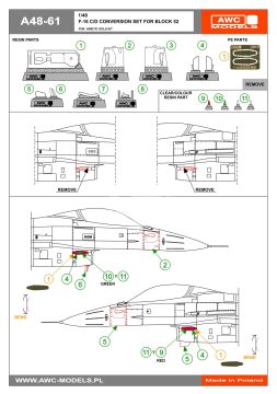 F-16 C/D Conversion Set For Block 52 - AWC-MODEL A48-61 skala 1/48