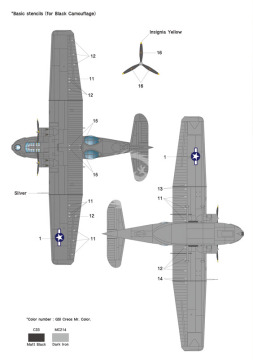 Zestaw kalkomanii PBY Catalina Part.2 - Black Cat Squadron (PBY-5A), Wolfpack WD48011 skala 1/48