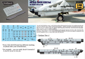 Zestaw dodatków AN/ALQ-184(V) ECM Pod for A-10/F-4G, Wolfpack WP48019 skala 1/48